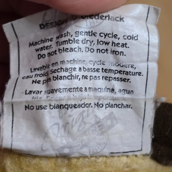 Vintage Biederlack Reversible Blanket Teddy Bear with Honey Pot Throw USA - Picture 6 of 8